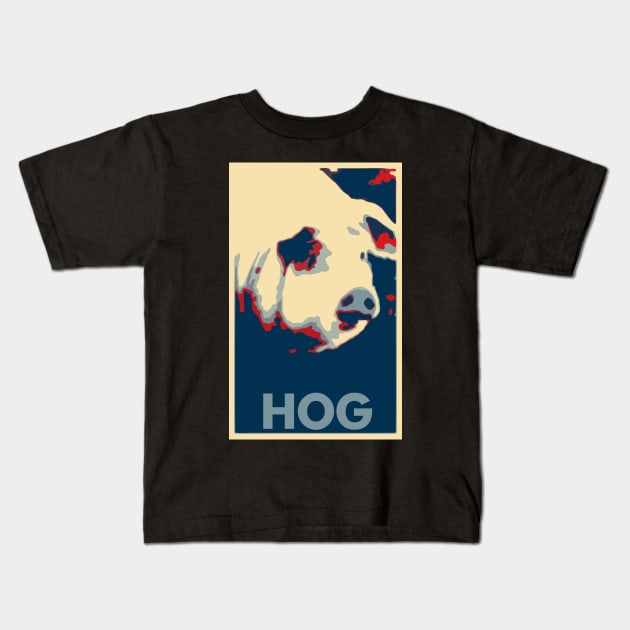 Pig Hog Political Parody Kids T-Shirt by ThreadChef